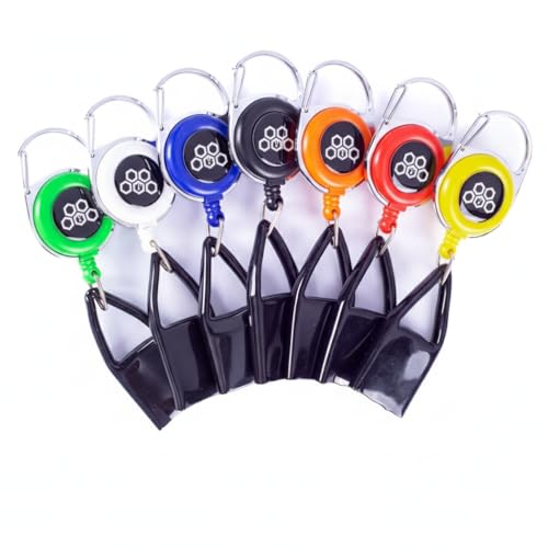 Porta Isqueiro Retrátil com Mosquetão, Colorido, Plástico, com Clipe Retrátil Grande DAB