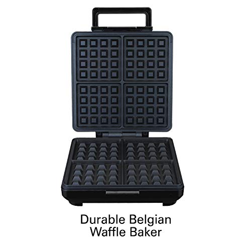 Proctor Silex 4-Slice Non-Stick Belgian Waffle Maker With Indicator Lights, Compact Design, Black (26051) #TOP1