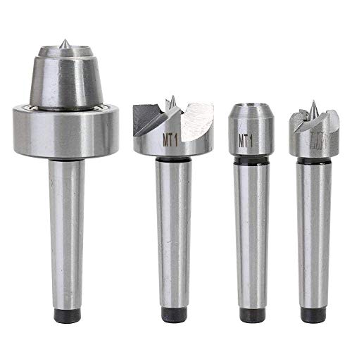 Image of ArtisanShow 4PCS MT1 Live Center Wood Lathe Drive Spur Cup Set Wood Lathe Turning Spur Cup Center Set, for Wood and Metalworking Lathe Woodworking Thimble with Wooden Case