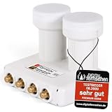 OPTICUM RED LMQP 04H Monoblock Quad LNB 0.1dB - Doppia Testa per 4 Partecipanti e 2 Satell...