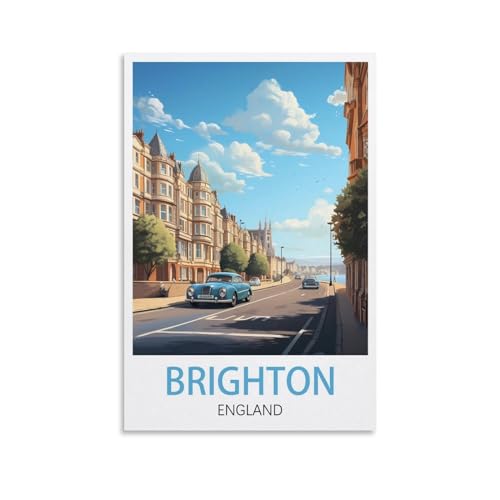 Affiches de voyage vintage Brighton toile déco murale maison chambre 50x75
