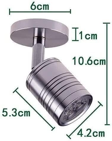 Adjustable 360° Modern Surface Installation Spotlight Fixture Aluminumglare 3W Led Ceiling Lamp Living Room Wall Clothing Store Downlight Wall Mounted Spot Lamp