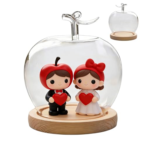 Dôme en verre avec base, décoration de bureau en forme de fruit – Cloche en verre pour collectionneurs, maison, bureau, magasin, bijoux de mariage, objets de collection, figurines, poupées, fleurs