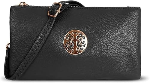 Ladies Small Crossbody Bag for Women, Lightweight Mini Shoulder Purse with Adjustable Strap, Compact Everyday Handbag for Travel, Shopping & Evening Use (Black)