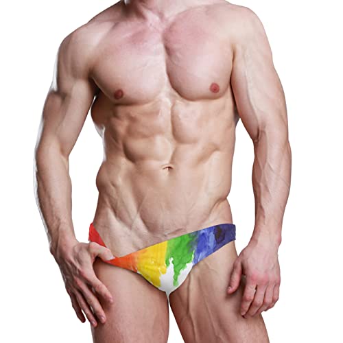 RURUTONG Men's Sexy Bikini Swimsuit Swimwear Quick Dry Print Briefs - Image 4