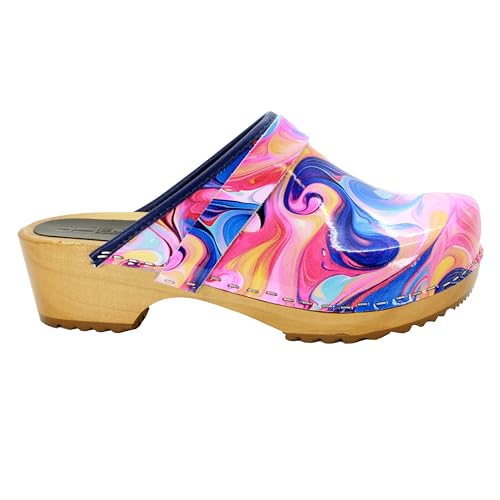 Image of Bjork Maja Wood Open Back Leather Clogs