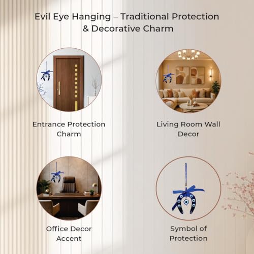Image of Evil Eye Ghode Ki Naal Wall Hanging Decoration for Car Dashboard | Aesthetic Home Decor | Ideal Gift Items for Positive Energy & Good Luck | Nazar Battu for Home Entrance