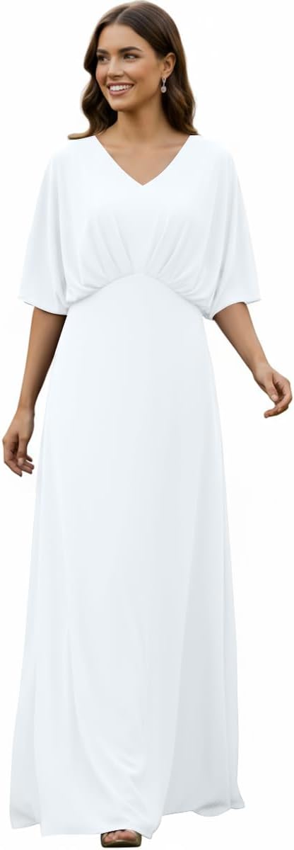 KOH KOH Womens Long Flowy Empire Waist Wedding Guest Bridesmaid Maxi Dress