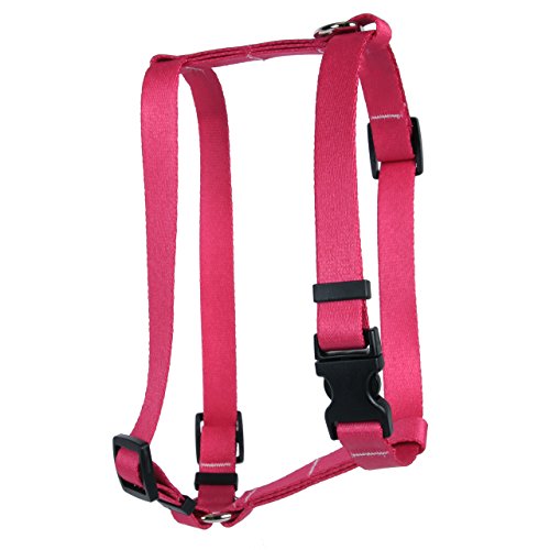 Image of Yellow Dog Design Magenta Simple Solid Roman H Dog Harness, Small /Medium-3 /4 Wide fits Chest of 14 to 20 inch