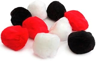 Pom Poms - 50mm (2") - Craft Fluffy Fuzzy Pom Pom Balls - 14 Colours (Black - 50mm - 9 per Pack
