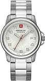 3 Hands - Date Swiss Military Hanowa Unisex Erwachsene Analog Quarz Uhr mit Edelstahl Armband 06-5231.7.04.001.10