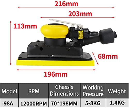 ATAAY Buffer Handheld-Metallpoliermaschine Pneumatischer Exzenterschleifer Luftschleifer 88A / 98A Vakuum-Exzenterpolier- / Schleifmaschine Pneumatische Werkzeuge Effizientes Polieren – Bild 3