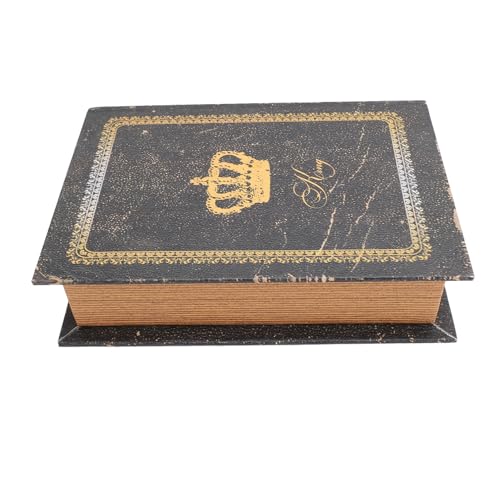 Boîte creuse en bois vintage pour cacher vos bibelots et ranger vos secrets sur l'étagère