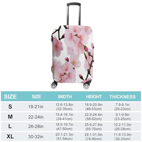 Housse protection valise polyester élastique blanche motif fleurs - 2
