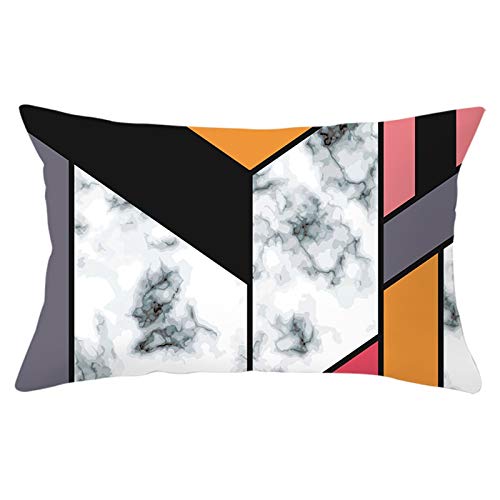 EHOMERY Housse Coussin Long Taie d'oreiller One Piece Motif Irrégulier Marbré Soie Housses De Canapé La Reine des Neiges Décoration Coloré 30X20 inches