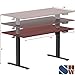 SHW 55 x 28 Inches Electric Height Adjustable Standing Desk with Drawer and Memory Preset, Cherry