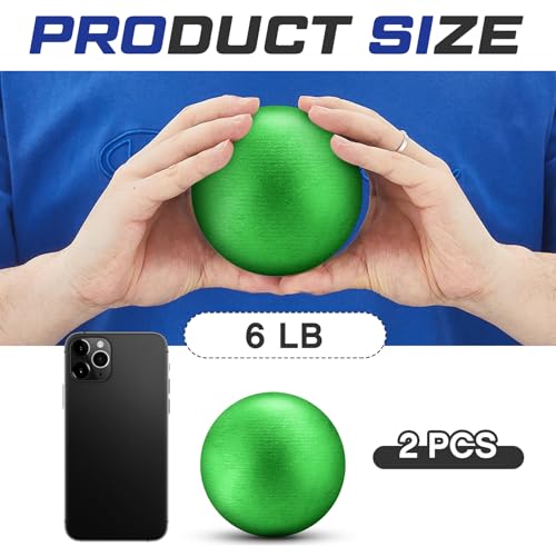 image for Silipull 2 Pcs Spring Sports Iron Shot Put Outdoor Shot Put Balls Silv