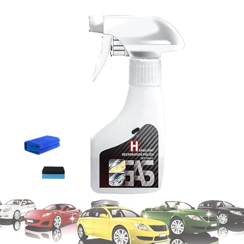 KDGENG 180ml Headlight Restoration Spray, Headlight Cleaner, Headlight Restoration,Automotive Headlamp Refurbisher & Crystallization Coating Agent Kit,Long-Lasting,for All Vehicles (1)