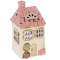 Shudehill Giftware Village Pottery - Portacandele rotondo in ceramica con cera e olio