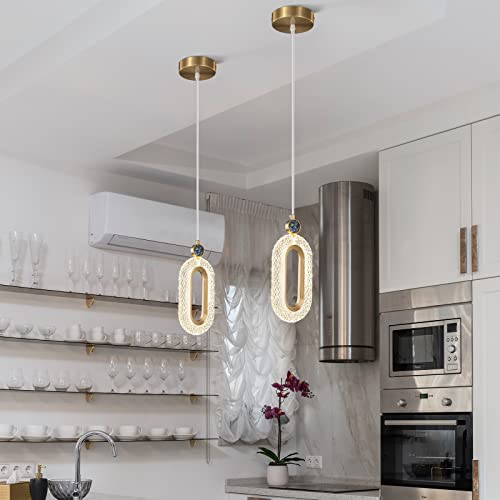 Zhllmq Pendant Lighting For Kitchen Island Led Dimmable Modern Gold Mini Pendant Lights For Bedroom Hallway Entryway Kitchen Island Light Fixtures (3-Pack) #TOP6