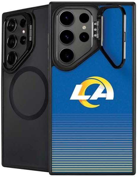 Skinit Kickstand Phone Case Compatible with Galaxy S25 Ultra - Officially Licensed NFL Los Angeles Rams Black & White Design