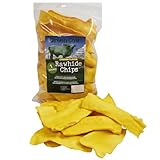 GreenCow Rawhide Chips Chicken Flavor 1-Pound Bag - Premium Large Dog Rawhide Chews - Ideal for Agressive Chewers Dog Rawhide Treats - Durable Rawhide Bones for Large Dogs
