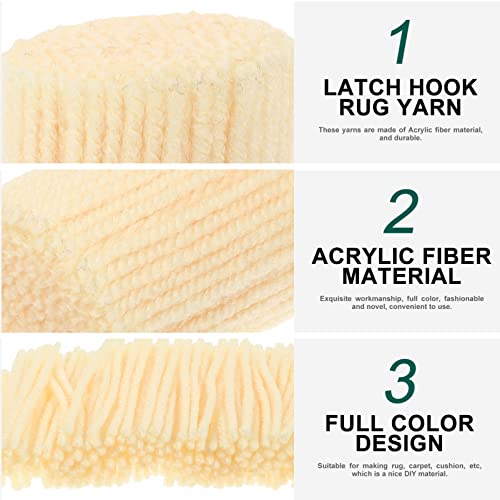 Artibetter 10 Rolls Latch Hook Yarn Precut Rug Yarn Tapestry Yarn Threads For Diy Craft Sewing Knitting Yarn Latch Hook Supplies Beige #TOP1