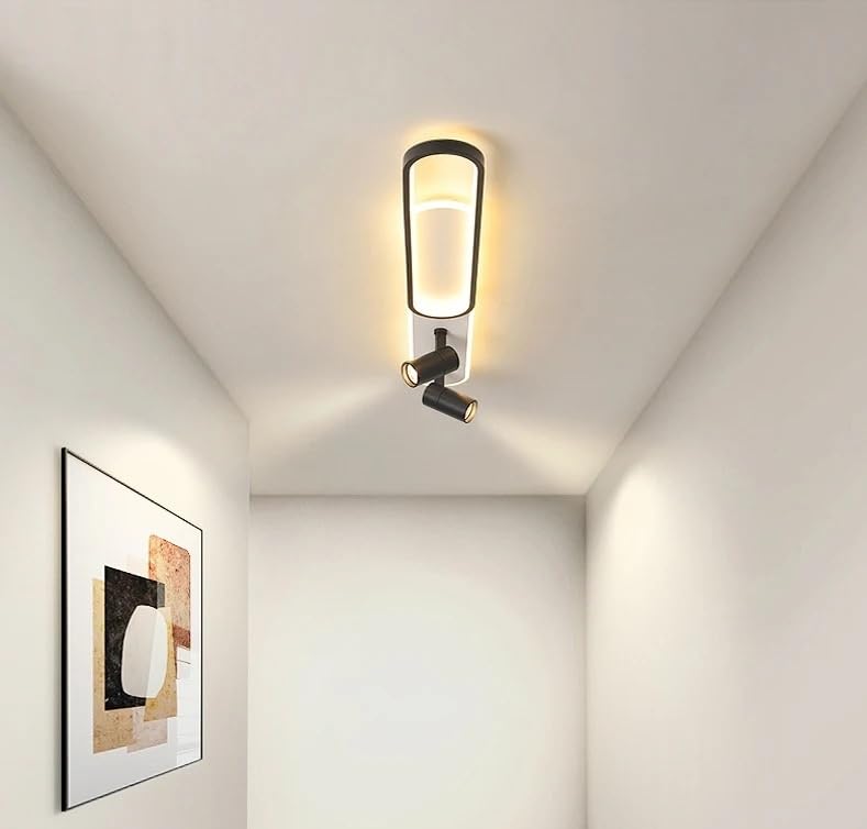 Lustre moderne de luxe à longue bande noire pour une esthétique épurée