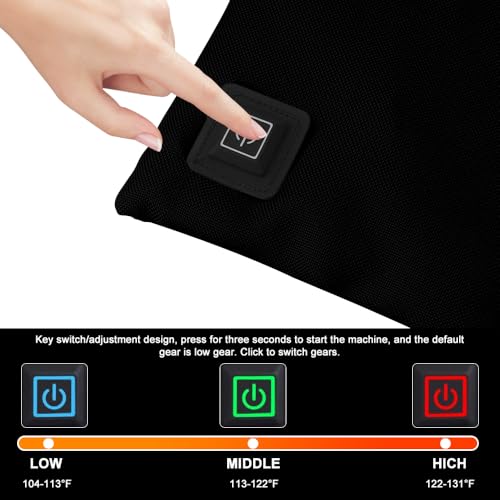 RNPKZ Beheiztes Sitzkissen, 44 x 40 cm Beheizbares Sitzkissen, Beheiztes Kissen mit 3 Heizstufen, Faltbares USB-Heizsitzkissen für Unterwegs, Stadion, Camping, Outdoor Kissen (Enthält Keine Powerbank)