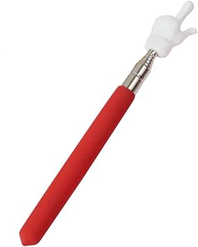 Telescopic Teachers Pointer, Teaching Pointer Stick for Classroom, Metal Hand Retractable Pointer Extended Length 21.6 Inch, Handheld Presenter Whiteboard Pointer Red