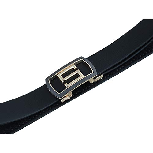 Image of Zacharias Men's Faux Leather Belt Automatic S Buckle ASG-18 (Black;Free Size)