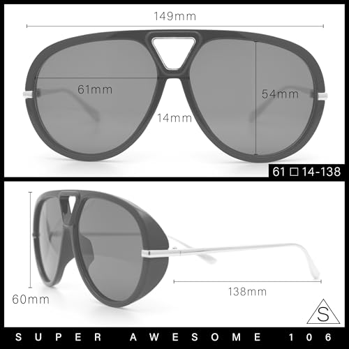 SA106 Iconic 80s Oversized Round Racer Metal Arm Plastic Sunglasses3