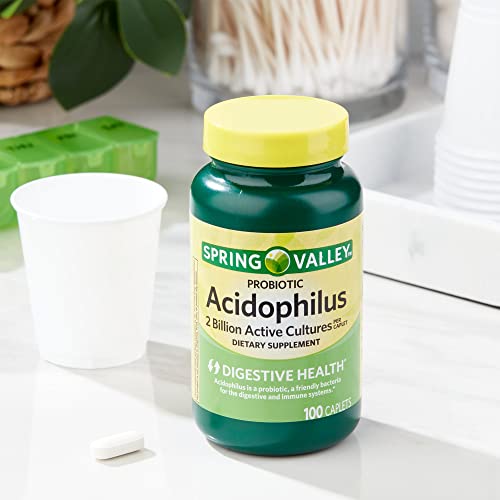 Boost Your Gut Health With Spring Valley Probiotic Acidophilus Supplement - 100 Capsules For A Healthy Digestive System. Includes Luall Sticker #TOP4
