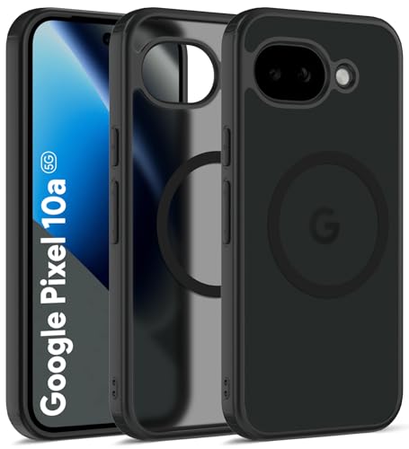 Image of Golden Sand Rugged Frosted MagSnap Back Case for Google Pixel 10A, Black