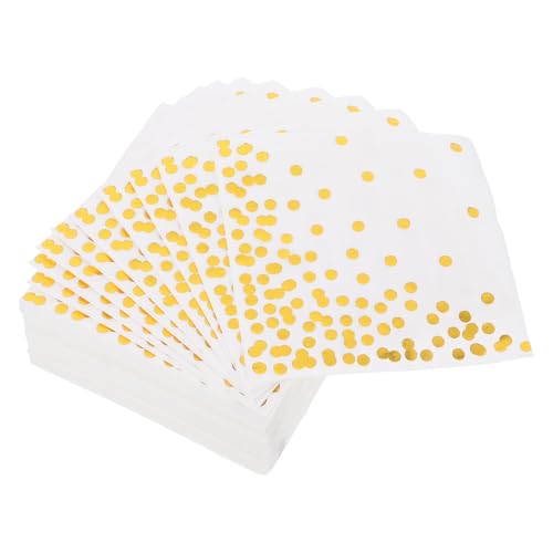 Servilletas de papel blanco con foil dorado en paquete de 100 unidades de diseño elegante