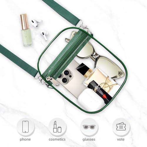Image of Fibrdoo Clear Crossbody Purse Bag, Clear Bag Stadium Approved with Front Pocket for Concerts Sports Festivals