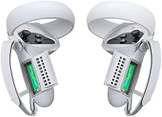 [Upgraded Version] KIWI design Controller Grips Cover with Battery Opening Compatible with Oculus Quest 2 Accessories, Protector with Knuckle Straps (Light Grey)