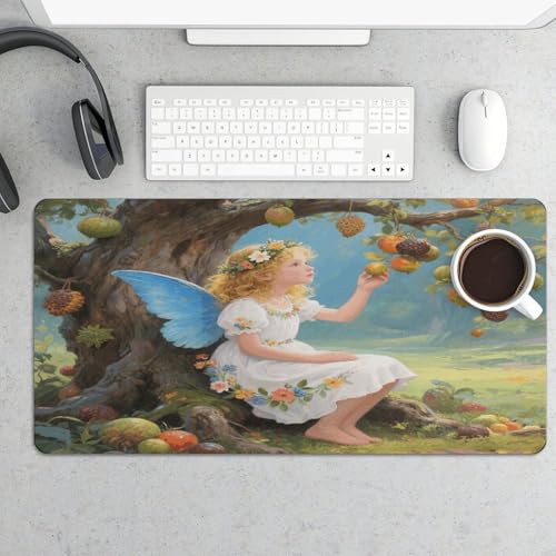 Ancient Tree Flower Fairy Mouse Pad grande de goma antideslizante miniatura 5