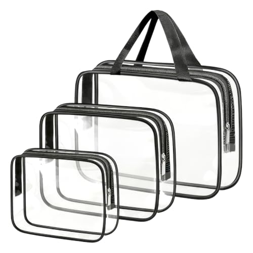 3 Pièces Trousse de Toilette Transparente, S/M/L Trousse de Voyage