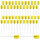 Ifukens 犬 歯ブラシ 歯磨きスポンジ隙間掃除ブラシ 使い捨て猫 歯ブラシ 犬用歯ブラシ 小型犬向け イエロー 50本入 個包装で衛生的 (イエロー-梅花型, 50本入)