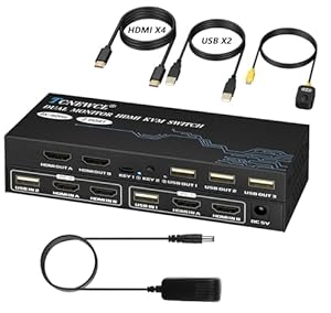 TCNEWCL KS922T Dual Monitor HDMI KVM Switch 4K