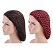 Produktbild minkissy 2Pcs Schlafende Haarnetze Häkeln Haarnetz Langes Haar Snood Abdeckung Turban für Frauen Mädchen Schwarzer Rotwein