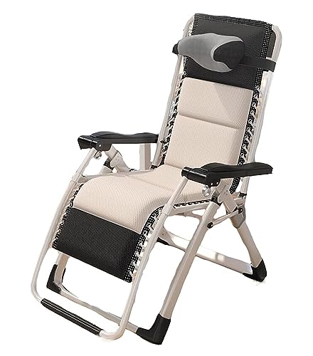 Chaise longue zero gravity inclinable et pliante pour repos et patio