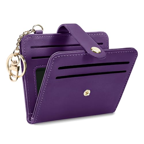Image of Airkit Small Wallet Women RFID, PU Leather Card Holder with Keychain | Slim Compact Zipper Coin Purse for Ladies, Travel Holiday Gifts for Mom, Cute Mini Bifold Wallets