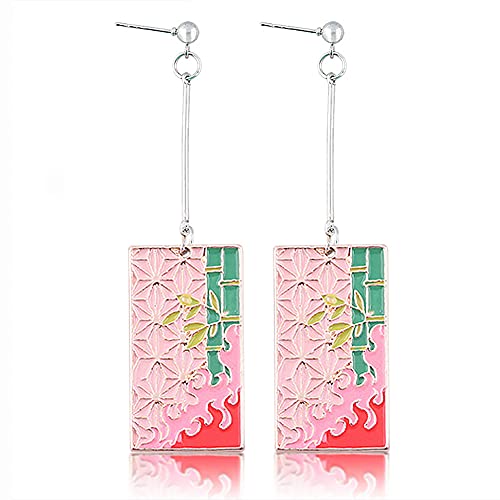 Anime Demon Slayer Tanjiro Earrings - Kimetsu No Yaiba Alloy Drop Earrings - Gifts For Women And Girl (Style 1) #TOP1