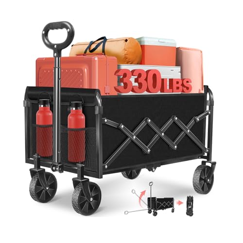 La mejor comparación de Carrito Plegable Sams los mejores 5. 49 FFQ Carros de vagones Plegables – Carro Plegable – Carro Plegable con Ruedas Ligero de 280 Libras para Playa, Campamento Deportivo, comestibles y jardín