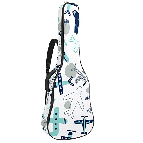 Housse de transport en carton pour guitare aéronautique rembourrée imperméable Oxford avec bandoulière réglable - Les Beatles, Paul McCartney, John Lennon, RIngo Starr, George Harrison Housse de transport en carton pour guitare aéronautique rembourrée imperméable Oxford avec bandoulière réglable
