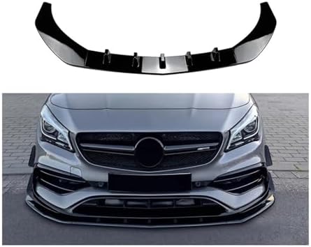 Car Front Bumper Lip Compatible for Mercedes CLA C117 2016-2019 CLA 200 260 45 AMG Spoiler Splitter Body Kits Diffuser(Color:Gloss Black)