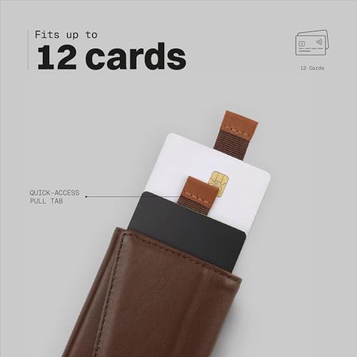 Image of The Frenchie Co. - Speed Wallet - Front Pocket Minimalist Wallet - Ultra Slim RFID-blocking Card Holder with Quick Access Pull Tab - Full-Grain Italian Leather, Holds up to 8 Cards