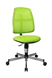 Bequemer Muldensitz Topstar PEP, mitwachsender Kinder- und Jugenddrehstuhl, Schreibtischstuhl für Kinder, 50 x 44 x 105, Netzstoff & Bezug grün